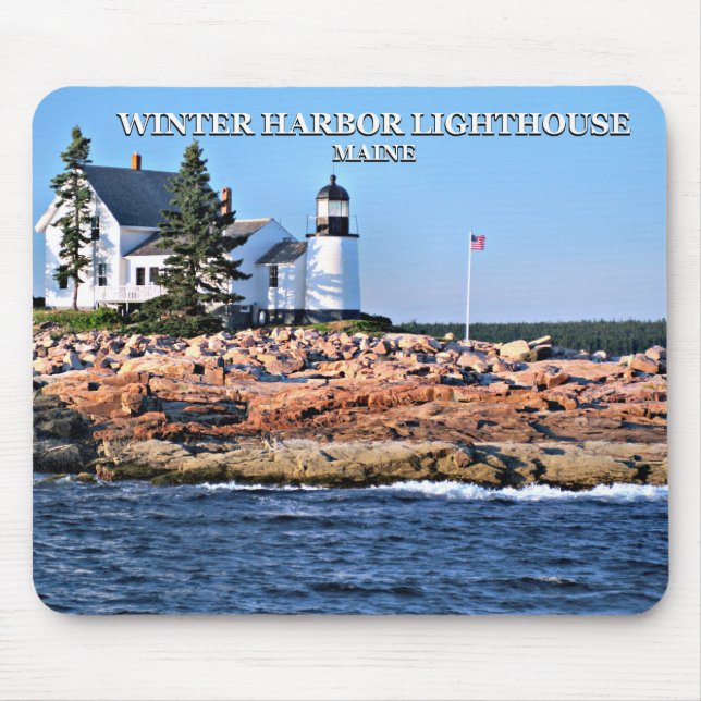Winterhafen Leuchtturm, Maine Mousepad (Vorne)