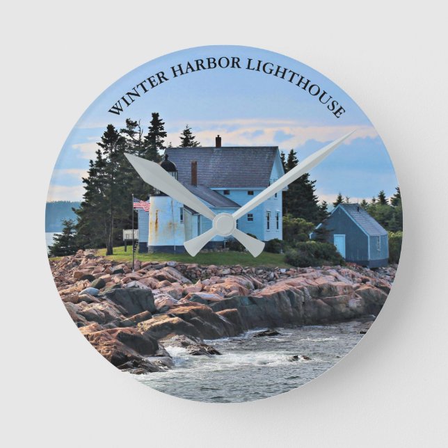 Winterhafen Leuchtturm, Maine Wall Uhr (Vorderseite)