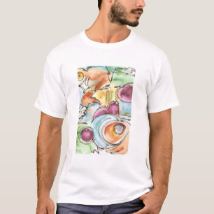 Winterhandgemalte Abstrakte Aquarellkunst T-Shirt