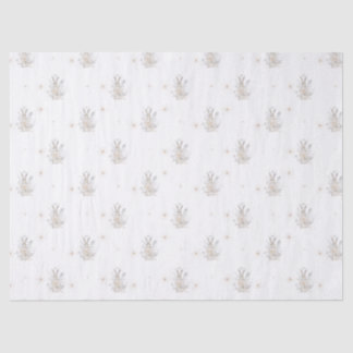 Winterhase mit Winter Florals Seidenpapier