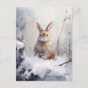 Winterhasen-Postkarte Postkarte