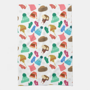 Winterhats und -beizen - handgezeichnet geschirrtuch