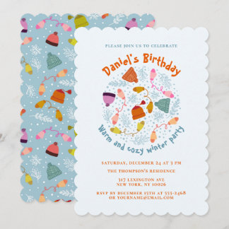 Winterhats und Set der Zwerge Einladung