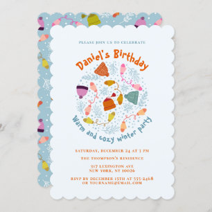 Winterhats und Set der Zwerge Einladung