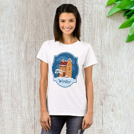 Winterhaus im Schnee T-Shirt