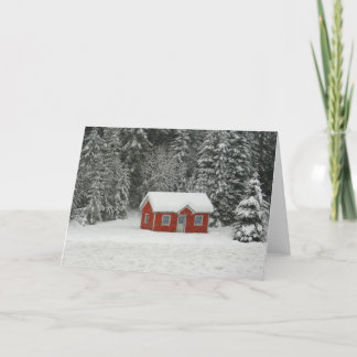 Winterhäuschen Feiertagskarte