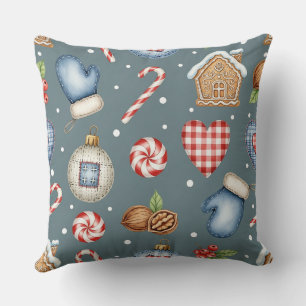 Winterhäuschen - Handschuhe, Lebkuchen & Süßigkeit Kissen