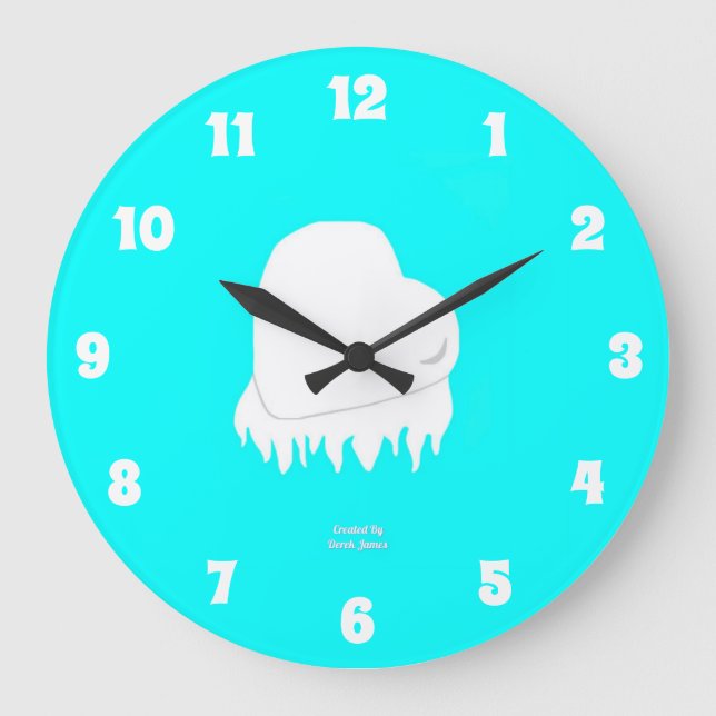 Winterherz-Acrylmauer-Uhr Große Wanduhr (Vorderseite)