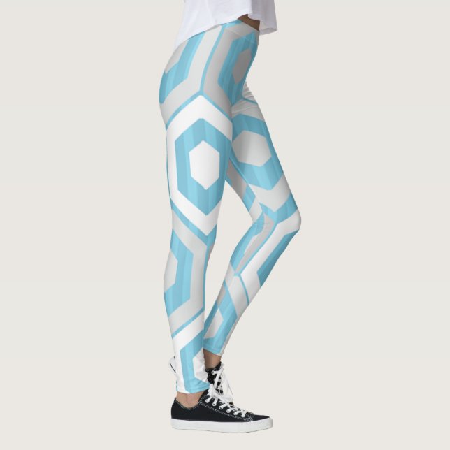 Winterhexagons und Streifen Leggings (Rechts)