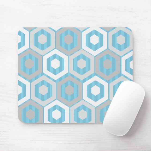 Winterhexagons und Streifen Mousepad (Mit Mouse)