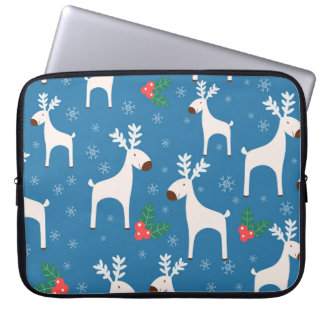 Winterhintergrund mit Hirschen (nahtloses Muster)  Laptopschutzhülle
