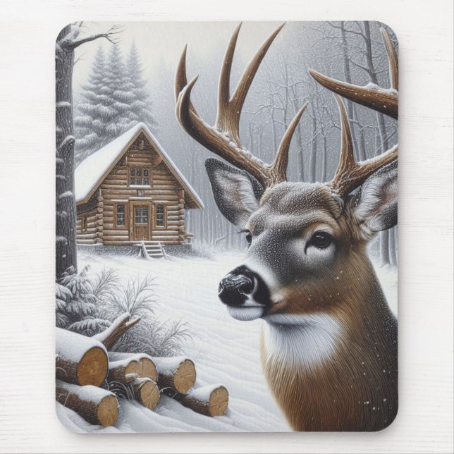 Winterhirsche/Buckkunst Mousepad (Vorne)