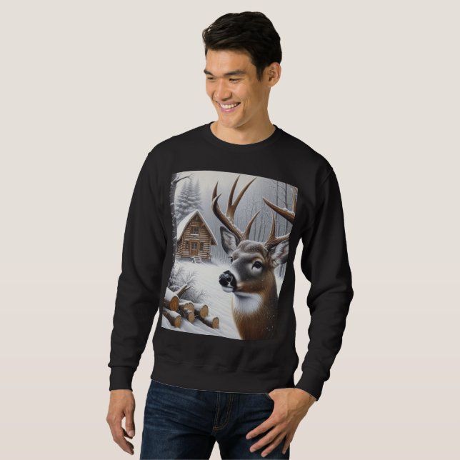 Winterhirsche/Buckkunst Sweatshirt (Vorne ganz)