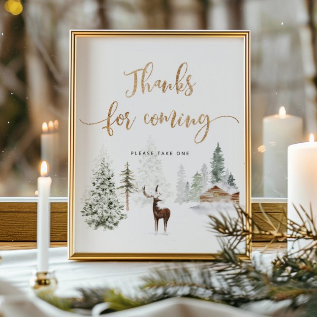 Winterhirsche Danke für das Kommen Poster (Von Creator hochgeladen)