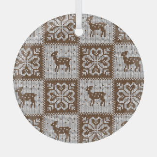 Winterhirsche geknotet: Vintages Muster. Ornament Aus Glas