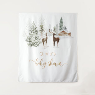 Winterhirsche geschlechtsneutral wandteppich