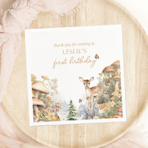 Winterhirsche zum ersten Geburtstag Serviette