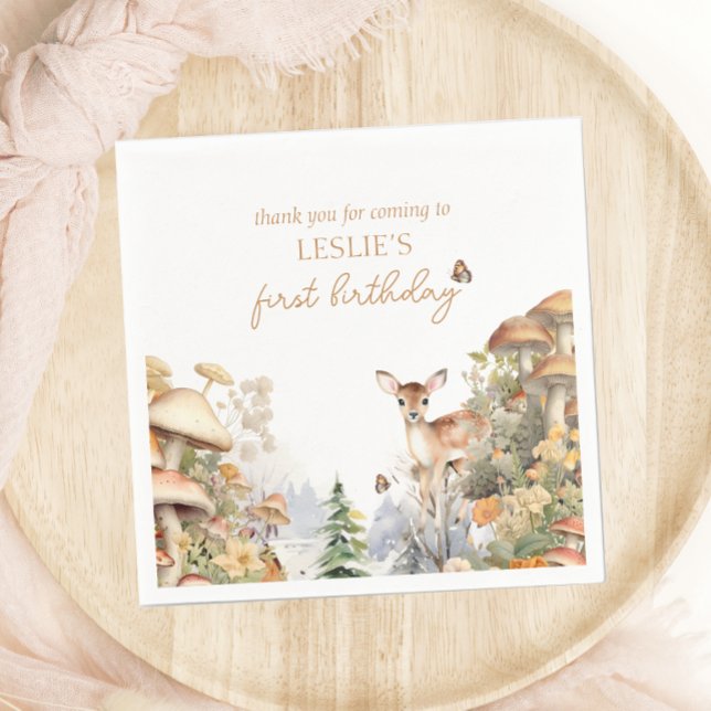 Winterhirsche zum ersten Geburtstag Serviette (Von Creator hochgeladen)