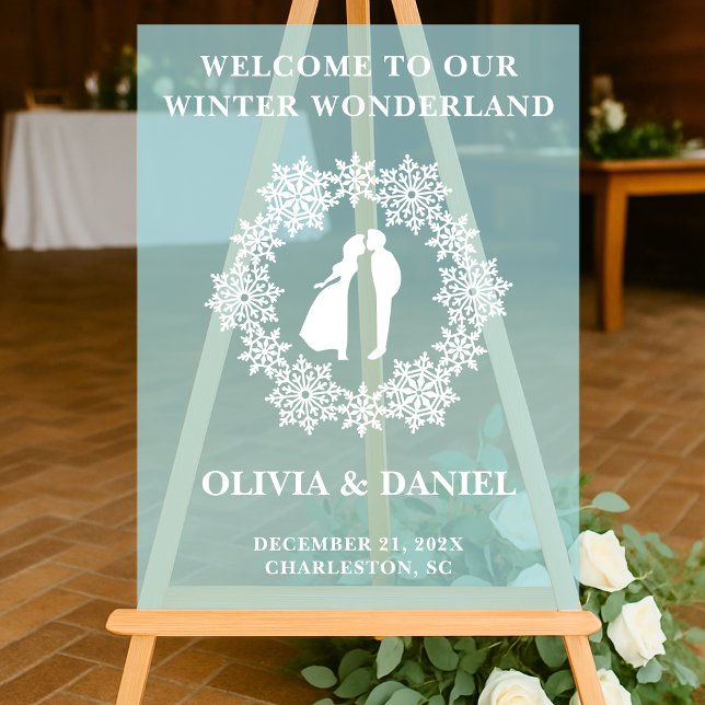 Winterhochzeit bei Snowflake - Willkommen Acrylschild (Von Creator hochgeladen)