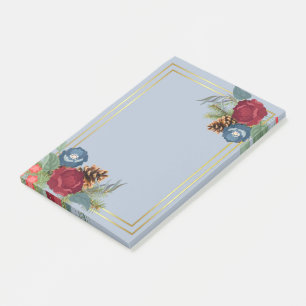 Winterhochzeit Burgund Teal Blau Modern Post-it Klebezettel