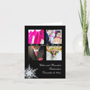 Winterhochzeit-Collage-Dankeskarten Dankeskarte