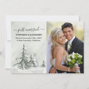 Winterhochzeit der Aquarellbäume Einladung