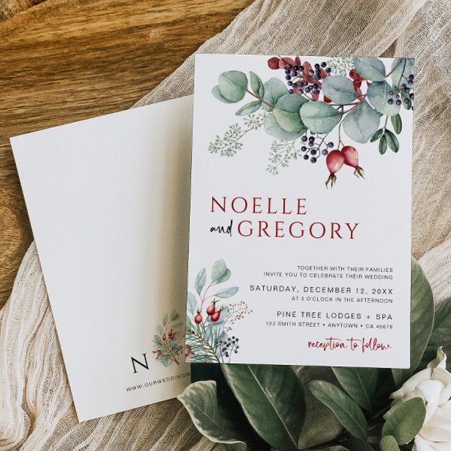 Winterhochzeit Einladung Eukalyptus Botanisch (Von Creator hochgeladen)