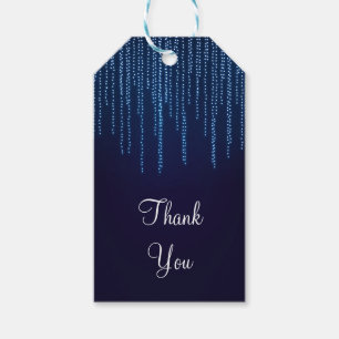 Winterhochzeit Elegante Blaue Funkellichter Gesche Geschenkanhänger