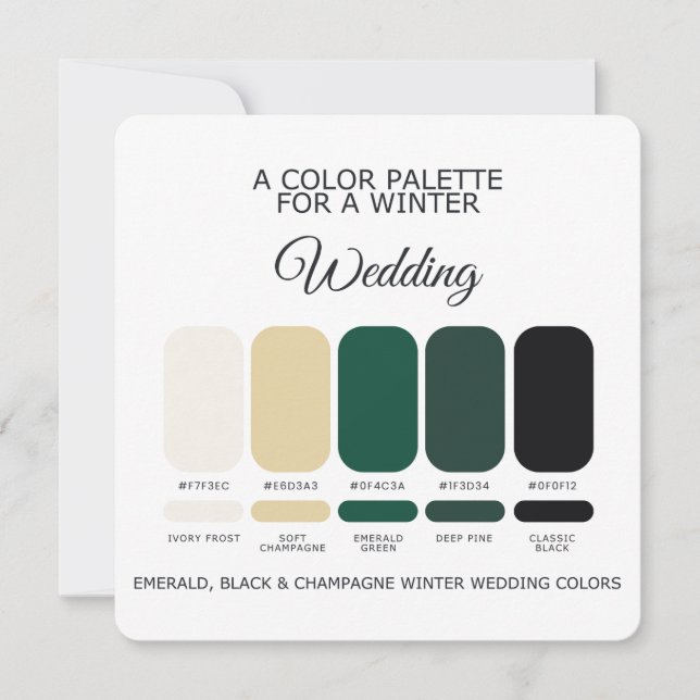 Winterhochzeit Farbpalette 2026 Karte (Vorderseite)