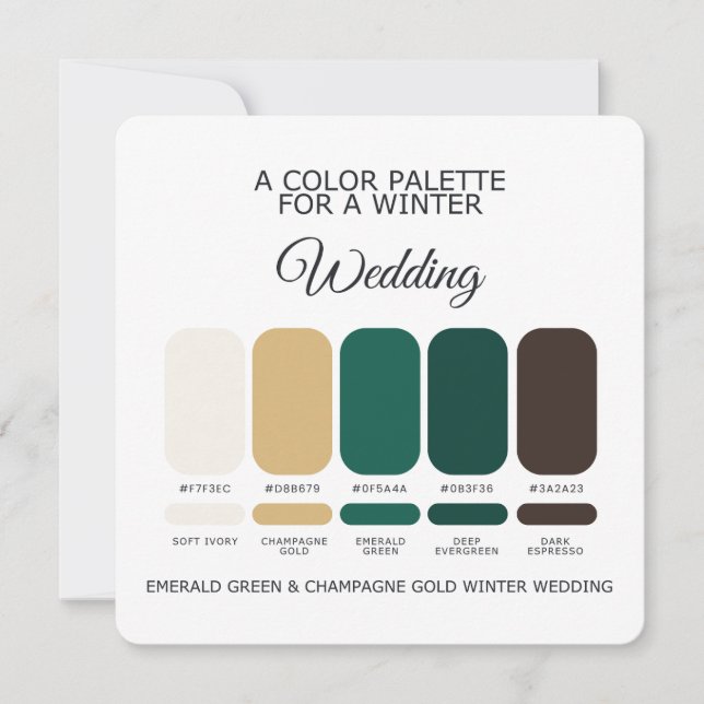Winterhochzeit Farbpalette 2026 Karte (Vorderseite)
