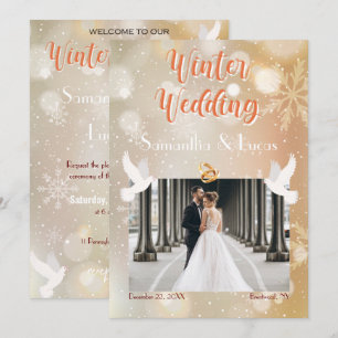 Winterhochzeit - Foto-Hochzeit Einladung