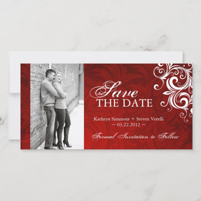 Winterhochzeit - Foto Save the Date Einladung (Vorderseite)