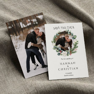 Winterhochzeit - Foto Save the Date Einladung