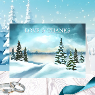 Winterhochzeit Fotos Danke Note Card