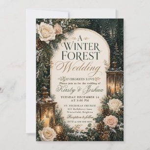 Winterhochzeit im Wald Einladung