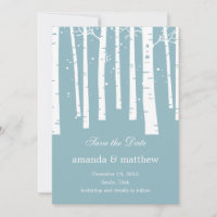 Winterhochzeit im Wald - Save The Date Karten