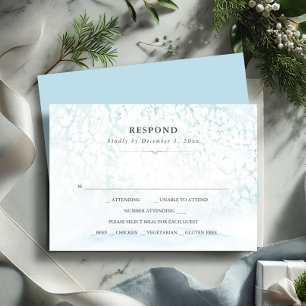 Winterhochzeit im Wasserfarbenbereich RSVP Karte