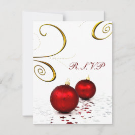 Winterhochzeit in Rot-Ornament uAwg RSVP Karte