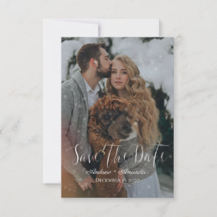 Winterhochzeit mit Schneeeffekt Save The Date