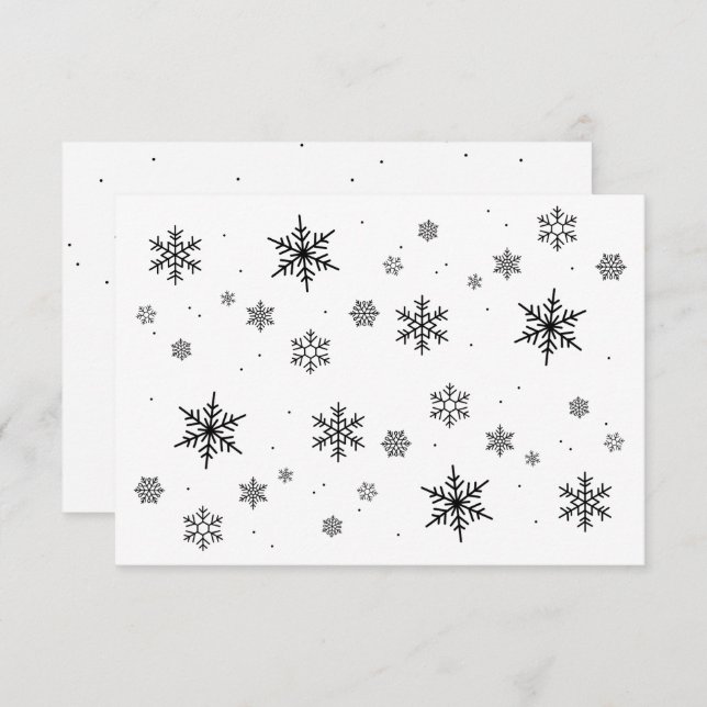 Winterhochzeit mit weichem Snowflakes Dankeskarte (Vorne/Hinten)