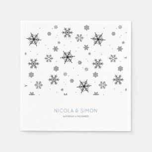 Winterhochzeit mit weichem Snowflakes Serviette