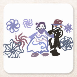 Winterhochzeit  rechteckiger pappuntersetzer