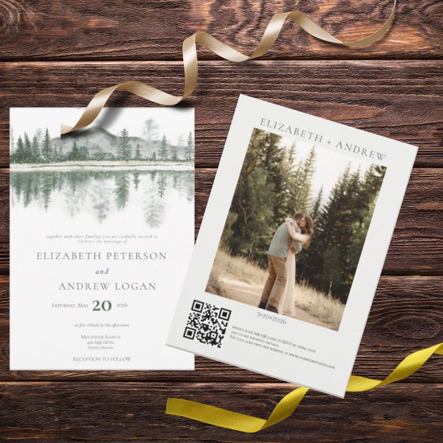 Winterhochzeit | Rustikale Berge | QR-Code Einladung (Von Creator hochgeladen)