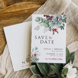 Winterhochzeit Save the Date Eukalyptus Foliage