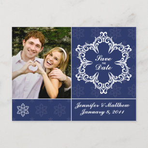 Winterhochzeit Save the Date Foto Postkarte - Mari