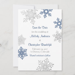 Winterhochzeit Save the Date mit Silver Snowflake