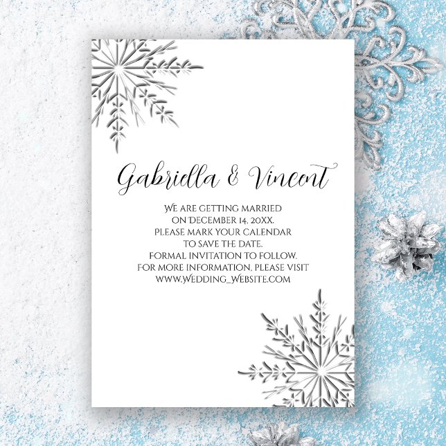 Winterhochzeit Save the Date mit Snowflake Einladung (Von Creator hochgeladen)