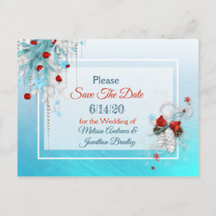 Winterhochzeit Save the Date Postkarte