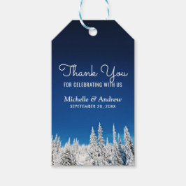 Winterhochzeit von Snow Pine Trees Vielen Dank Geschenkanhänger