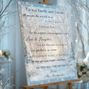 Winterhochzeit Waldlichter Schneeflocken Danke Poster